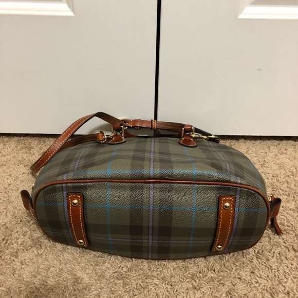 Dooney & Bourke Navy/Green Plaid Purse - Picture 3 of 10